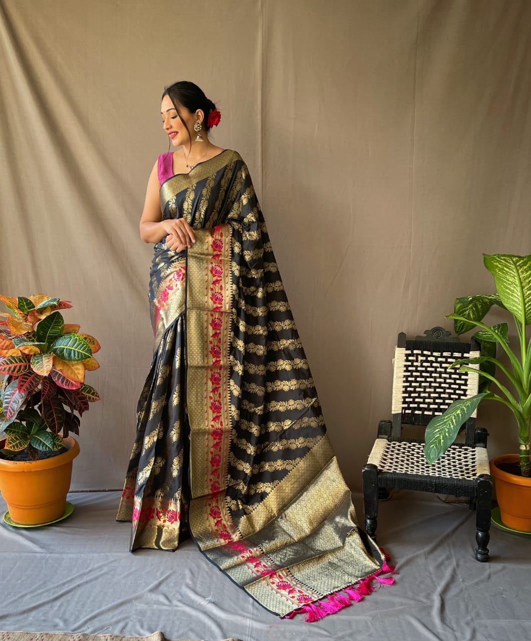 Red Color Weaving Zari Work Banarasi Soft silk Saree – Yana Fab