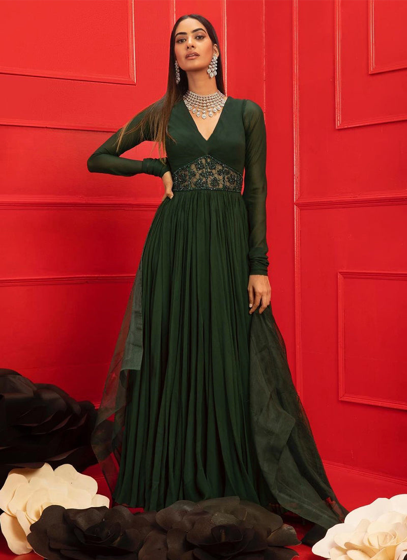 Style 3053N Adora Design Size XS Prom Emerald Green Floor Length Maxi on  Queenly