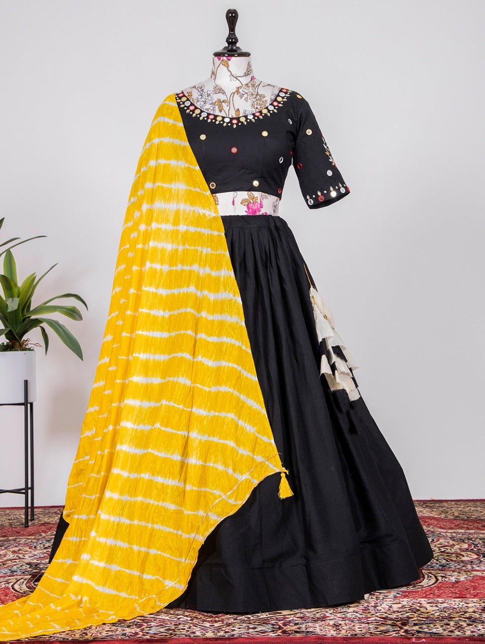 Black Color Plain Cotton Navaratri Chaniya Choli – garment villa