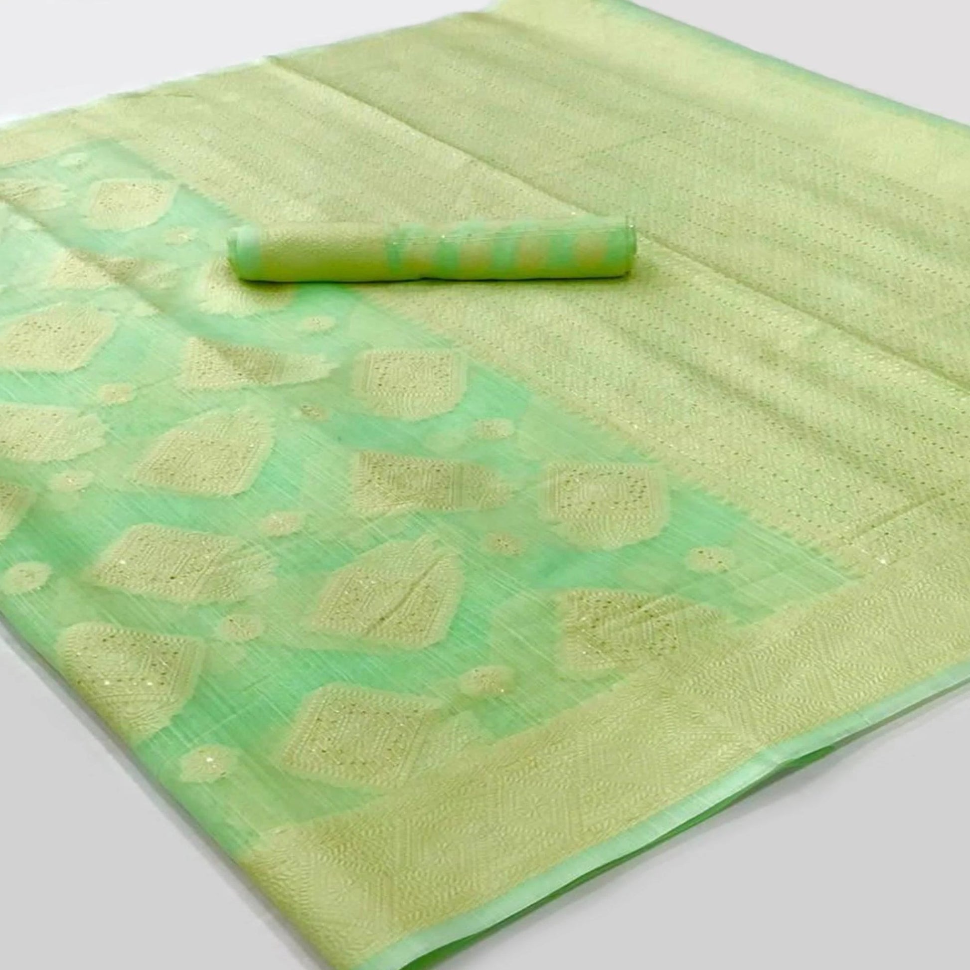Green Woven- Sequence Handloom Silk Saree
