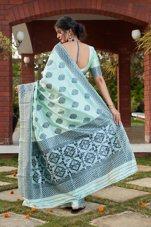 Blue Banarasi Silk Work Saree Collection