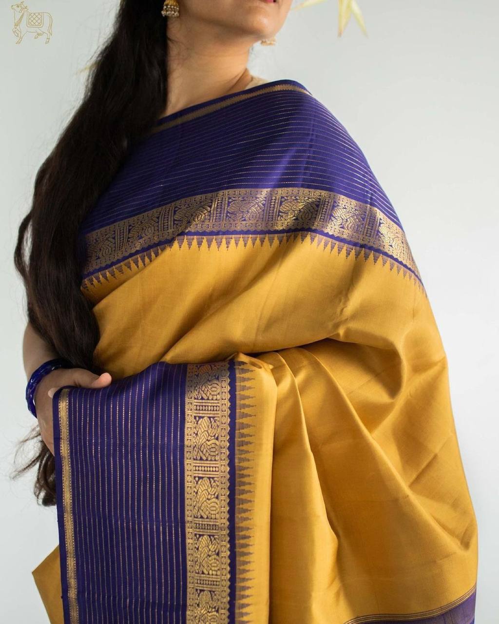 Golden Yellow Banarasi Beautiful Zari Work In Form Of Traditional Motifs Soft Silk Saree