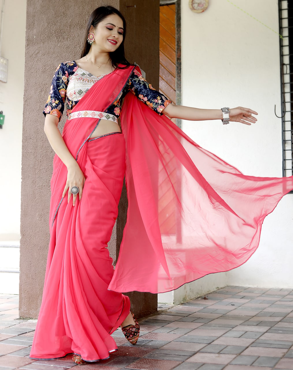 Gajari Pink Chanderi Cotton Saree | Silk sarees online shopping, Silk sarees,  Silk sarees online