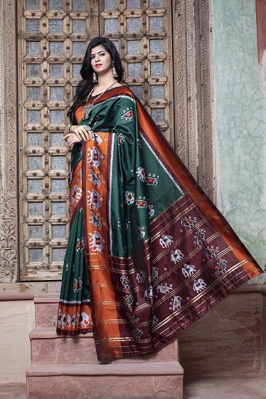 Green Patola Weaving Silk Saree